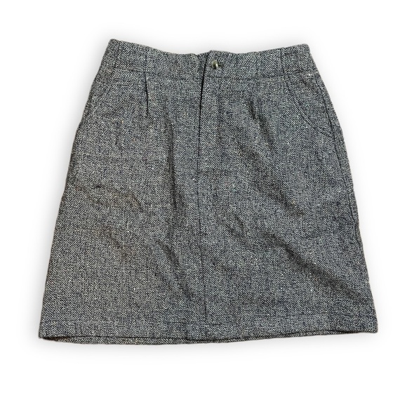 Vintage 90s Ruff Hewn Brown Tweed Wool Mini Skirt Women’s Size 8 Preppy Classic - Picture 1 of 12